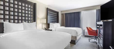 Standard Room, 2 Queen Beds, Non Smoking | In-room safe, desk, laptop workspace, blackout curtains