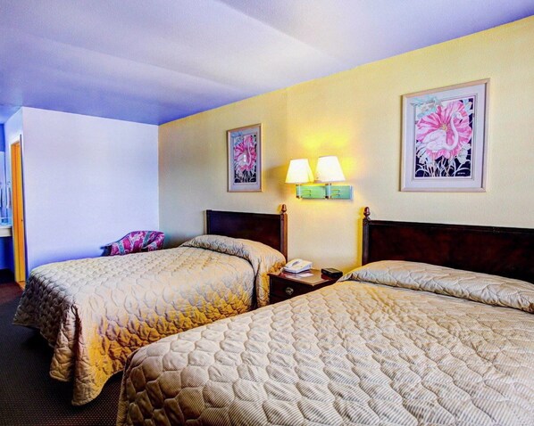 1 bedroom, desk, blackout drapes, iron/ironing board