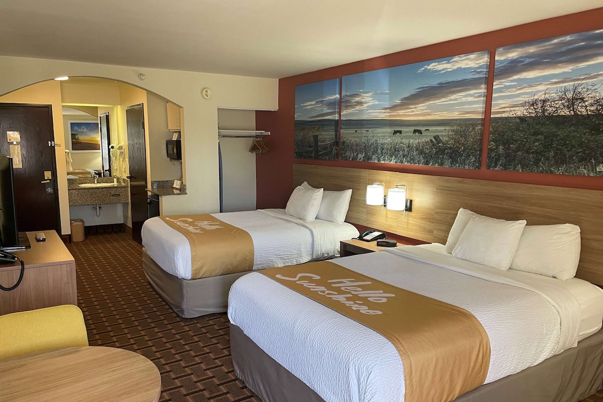 Room, 2 Queen Beds, Accessible, Non Smoking (Mobility/Hearing, Roll-In Shower) | Desk, laptop workspace, iron/ironing board, free WiFi