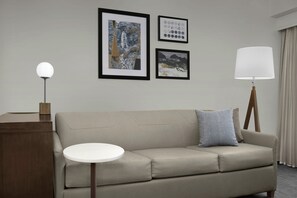 Premium bedding, pillow-top beds, desk, laptop workspace