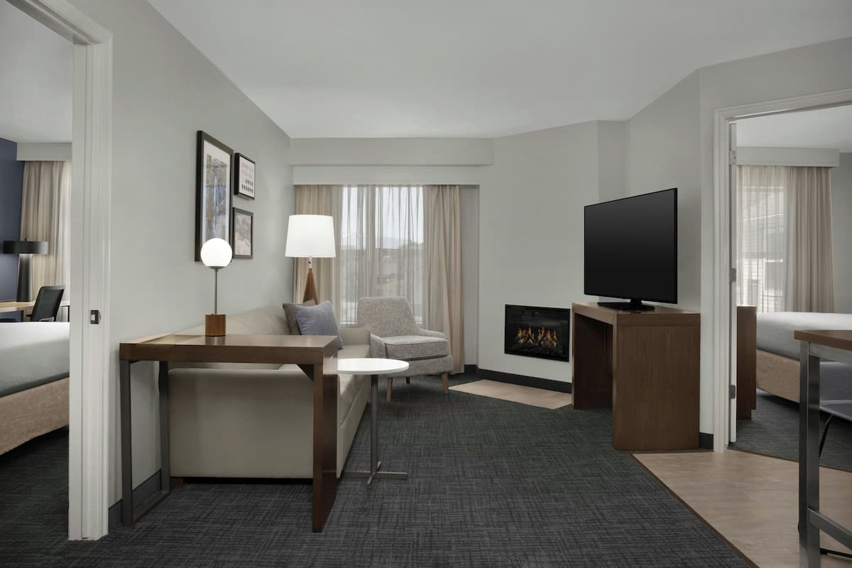 Suite, 2 Bedrooms, Fireplace | Premium bedding, pillowtop beds, desk, laptop workspace