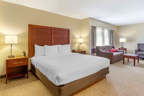 Suite, 1 King Bed, Non Smoking | Egyptian cotton sheets, premium bedding, desk, laptop workspace