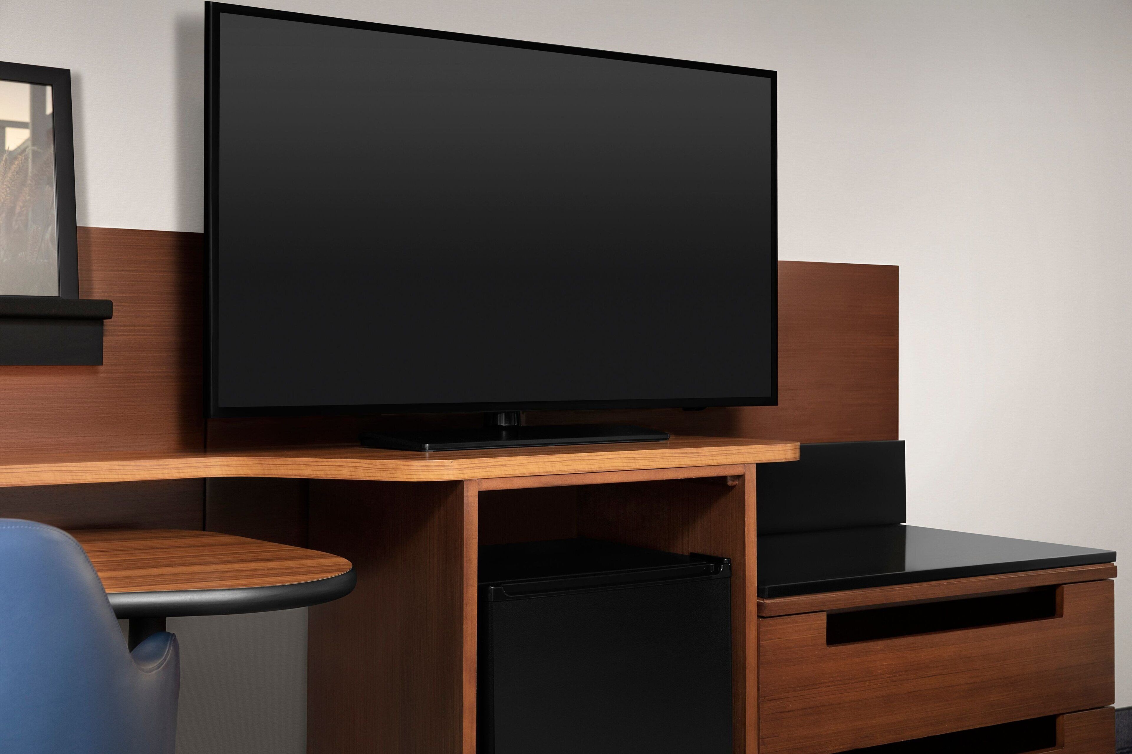 1 bedroom, desk, blackout curtains, iron/ironing board