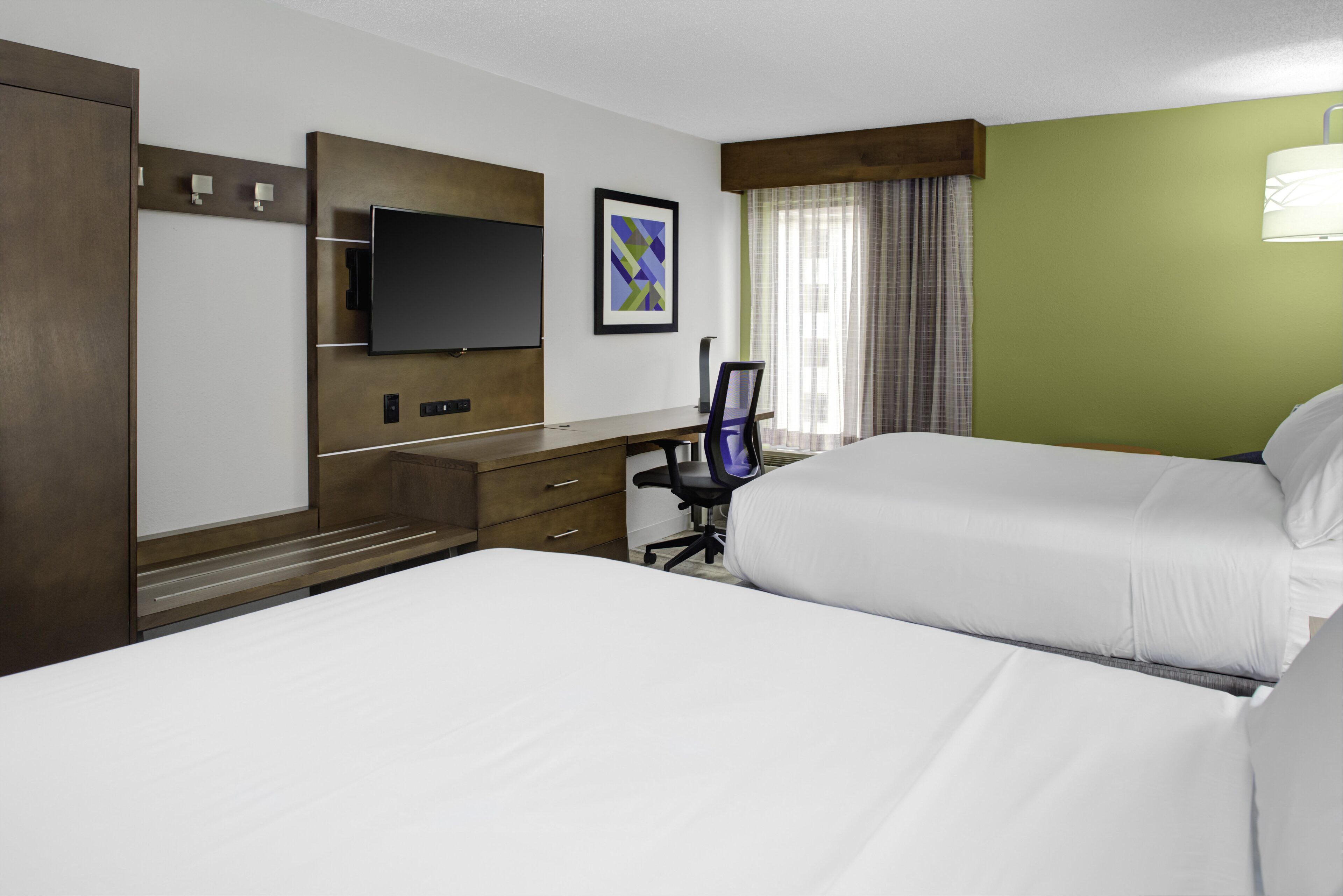 standard room, 2 queen beds | 1 bedroom, in-room safe, desk, laptop workspace