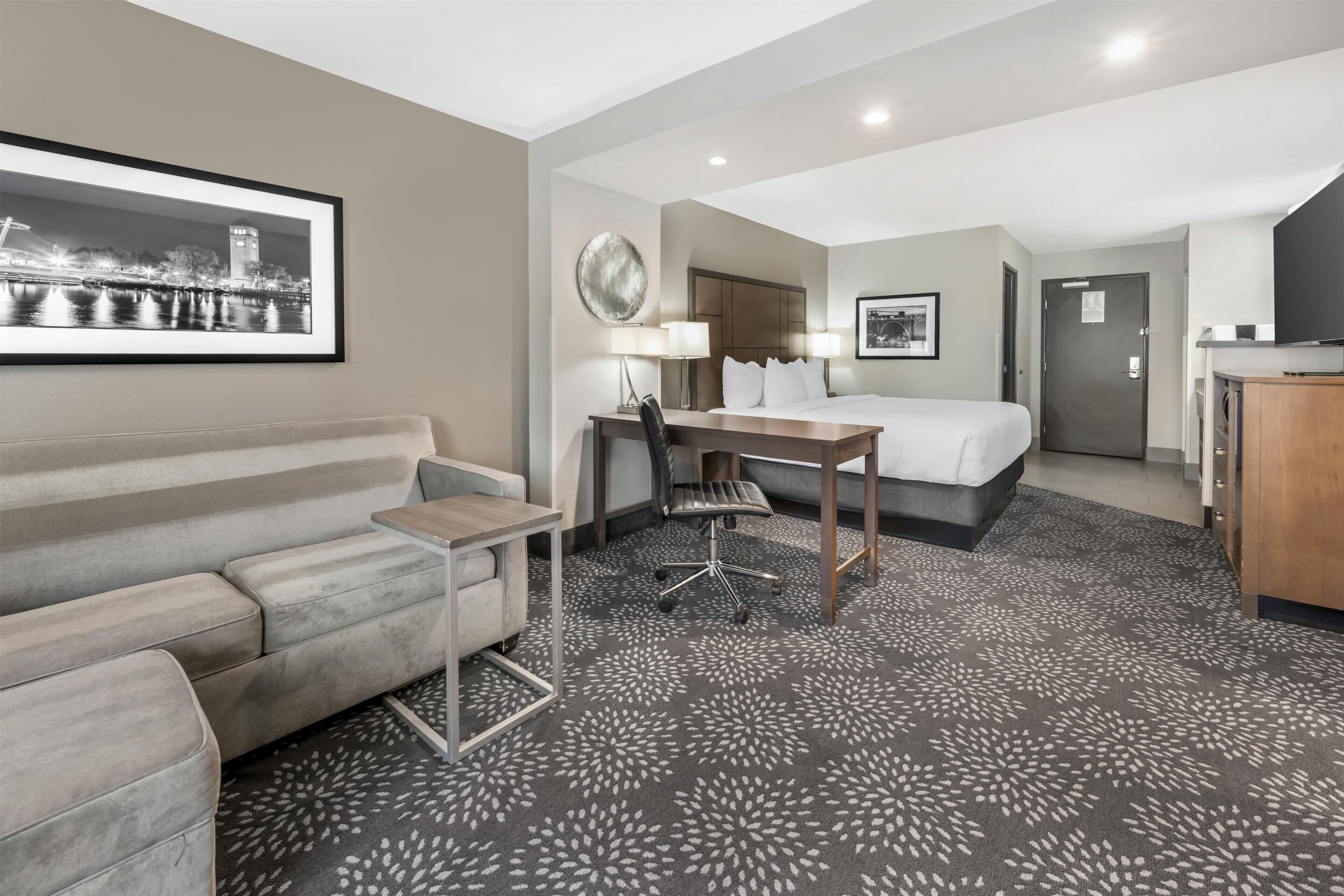 Standard Room, 1 King Bed, Non Smoking, Refrigerator & Microwave (Larger Room;with Sofabed) | Premium bedding, down duvets, desk, laptop workspace