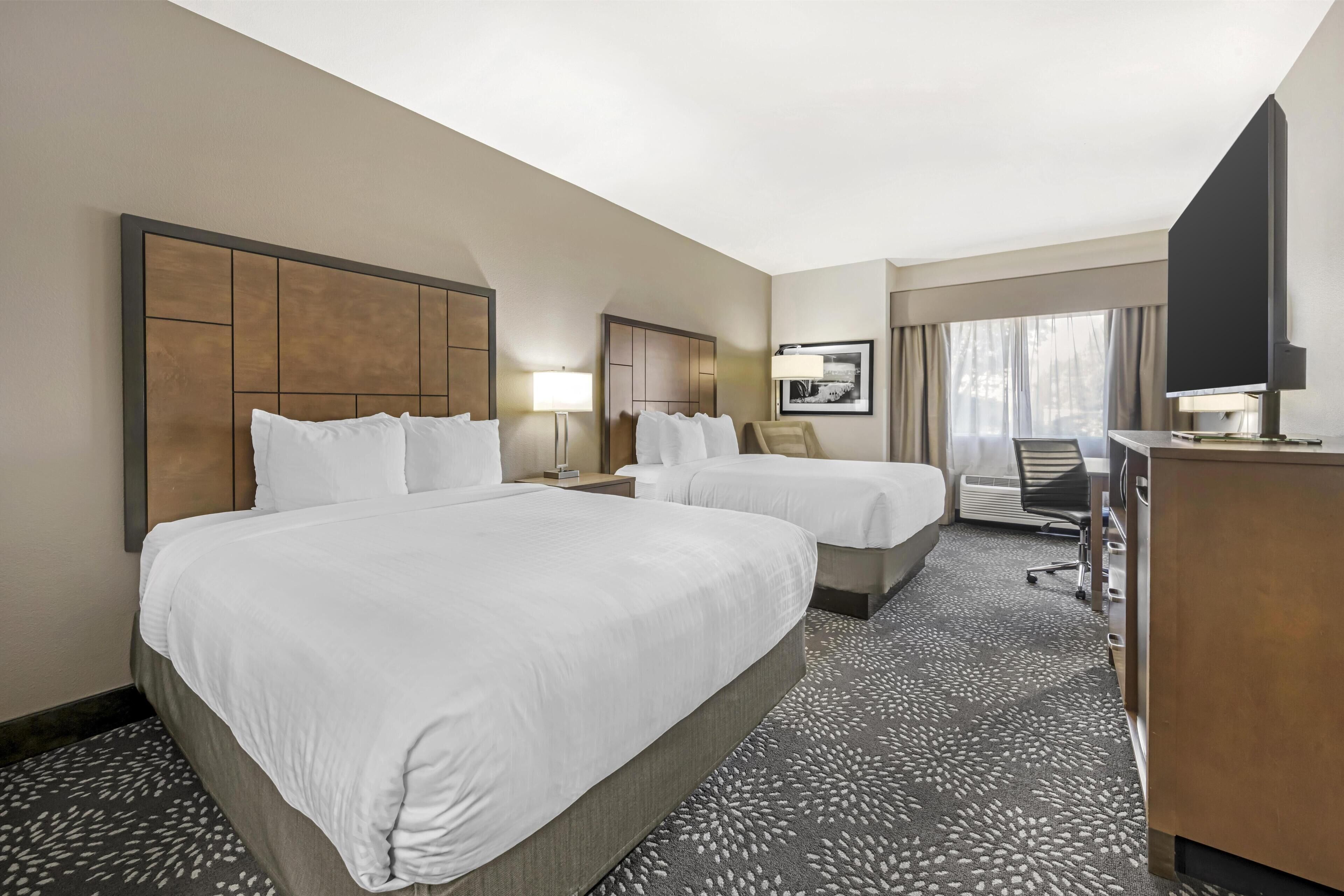 Standard Room, 2 Queen Beds, Accessible, Refrigerator & Microwave | Premium bedding, down comforters, desk, laptop workspace