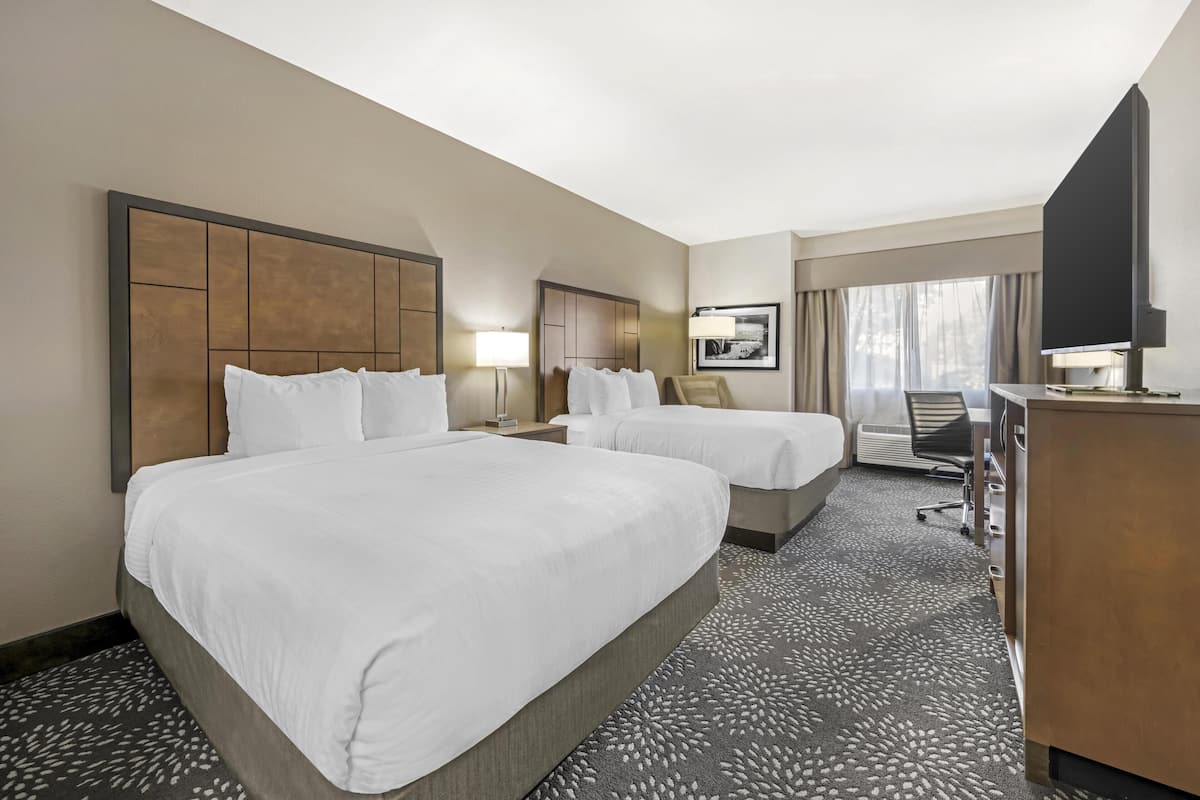 Standard Room, 2 Queen Beds, Accessible, Refrigerator & Microwave | Premium bedding, down comforters, desk, laptop workspace