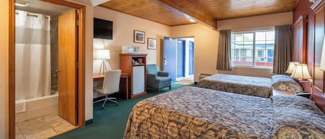 Room, 2 Queen Beds, Non Smoking | Desk, iron/ironing board, free WiFi, bed sheets