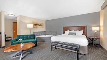 Suite, 1 King Bed, Non Smoking, Jetted Tub | Premium bedding, in-room safe, individually decorated