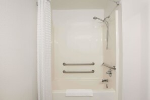 Standard Room, 1 King Bed, Accessible, Non Smoking | Bathroom | Combined shower/bathtub, free toiletries, hair dryer, towels