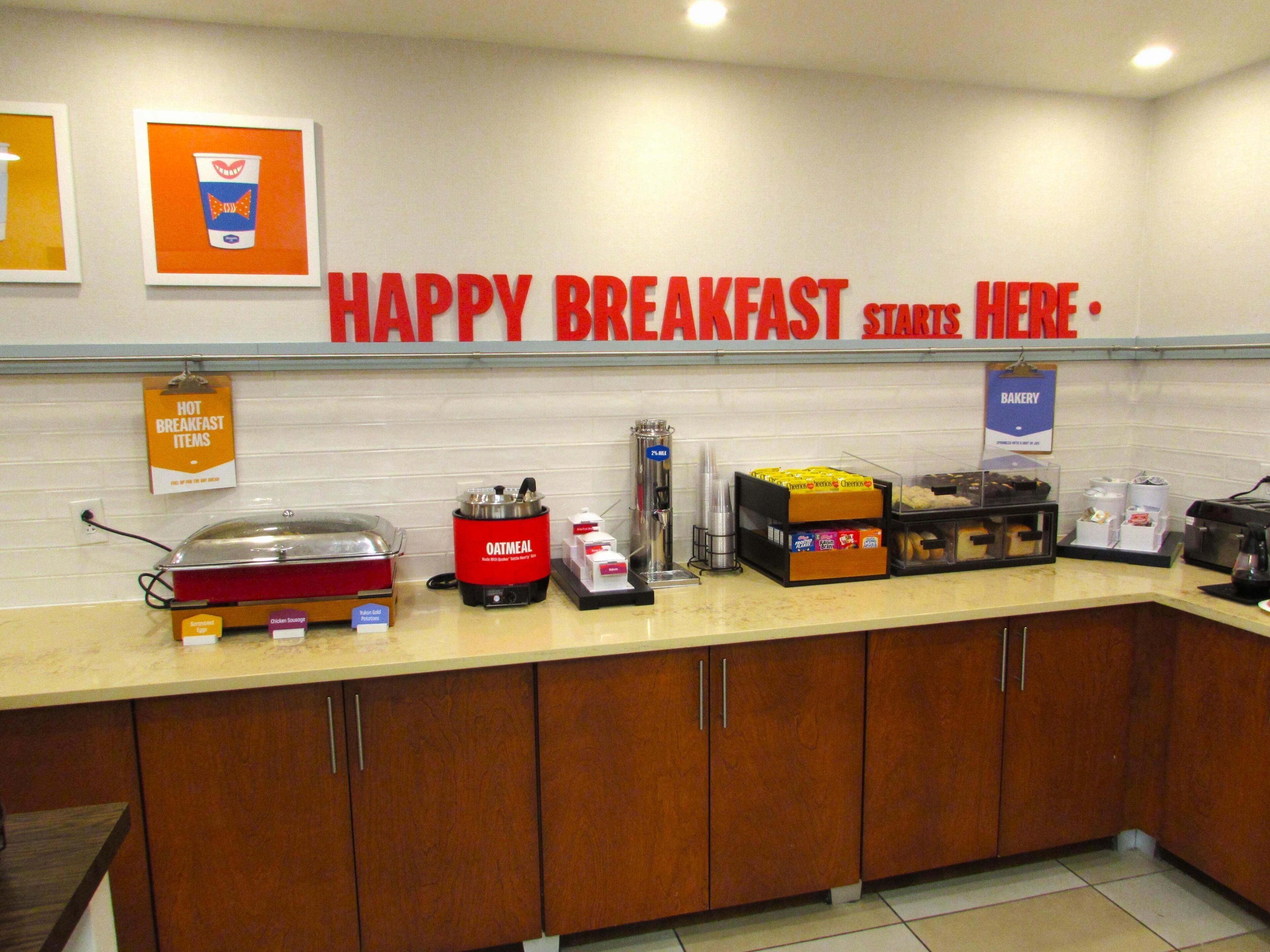 Free daily buffet breakfast