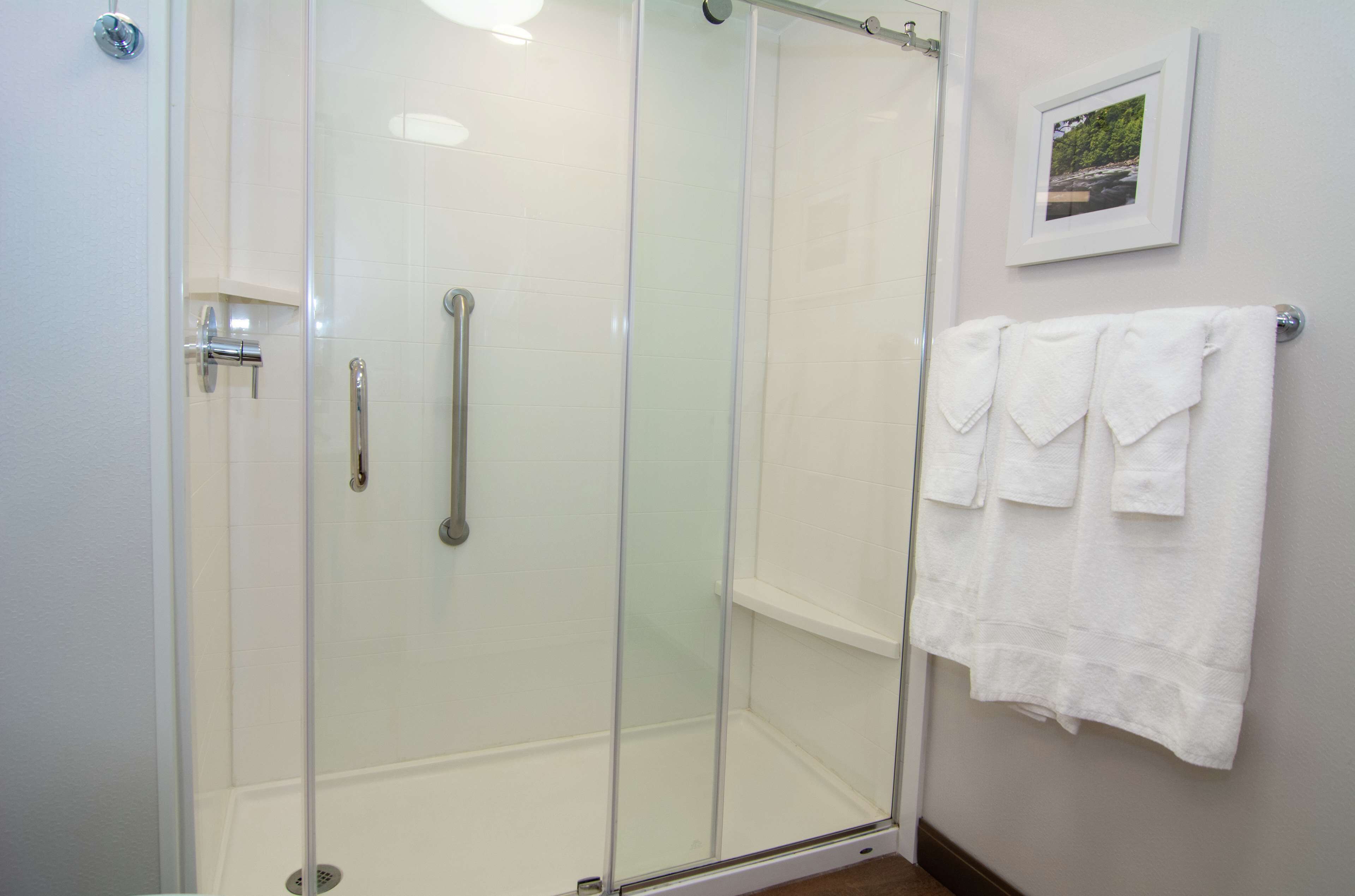 free toiletries, hair dryer, towels