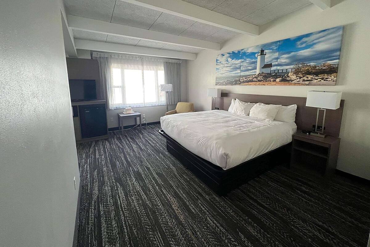 Desk, blackout drapes, iron/ironing board, free WiFi