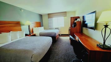 Standard Room, 2 Double Beds, Non Smoking | Desk, blackout drapes, iron/ironing board, free cribs/infant beds