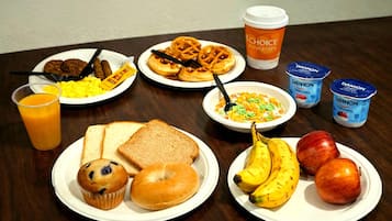 Free daily buffet breakfast