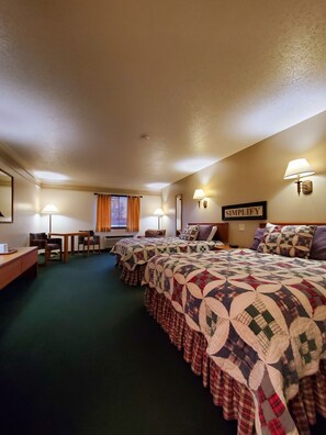 Deluxe Room, 2 Queen Beds, Non Smoking, Refrigerator & Microwave | Memory foam beds, individually decorated, individually furnished, desk - Covered Wagon Motel (Lusk)