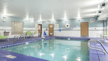 Indoor pool, outdoor pool, pool loungers