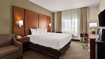 Standaard kamer, 1 kingsize bed, niet-roken | Een kluis op de kamer, een bureau, een laptopwerkplek