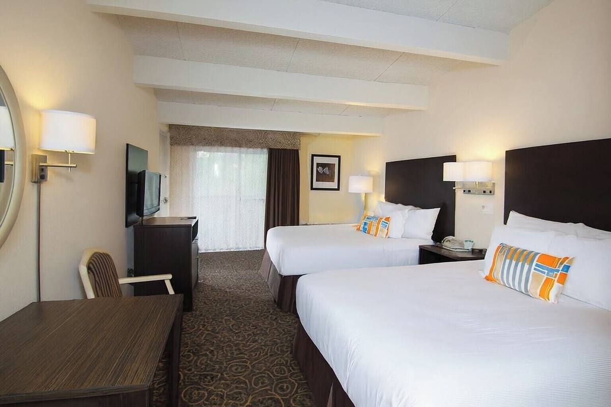 Deluxe Room, 2 Queen Beds | In-room safe, iron/ironing board, WiFi (free), bed sheets