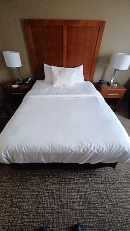 Escritorio, cortinas blackout y tabla de planchar con plancha