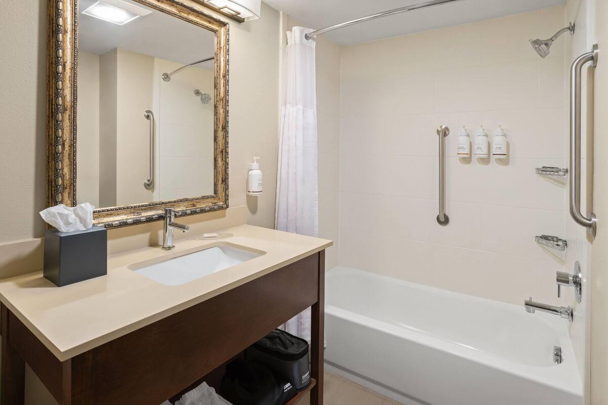 Værelse - 1 queensize-seng - handicapvenligt - ikke-ryger (Mobility Bathtub w/Grab Bars) | Handicapvenligt badeværelse