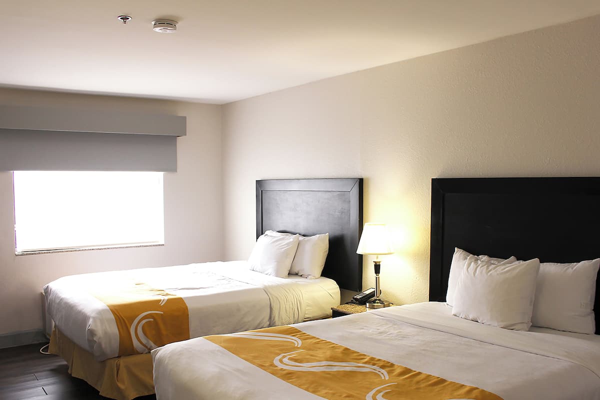 Room, 2 Double Beds, Non Smoking | 1 bedroom, premium bedding, in-room safe, desk