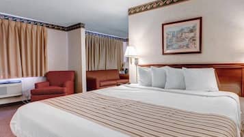 Desk, free WiFi, bed sheets, alarm clocks