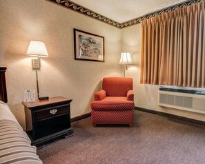 Desk, free WiFi, bed sheets, alarm clocks