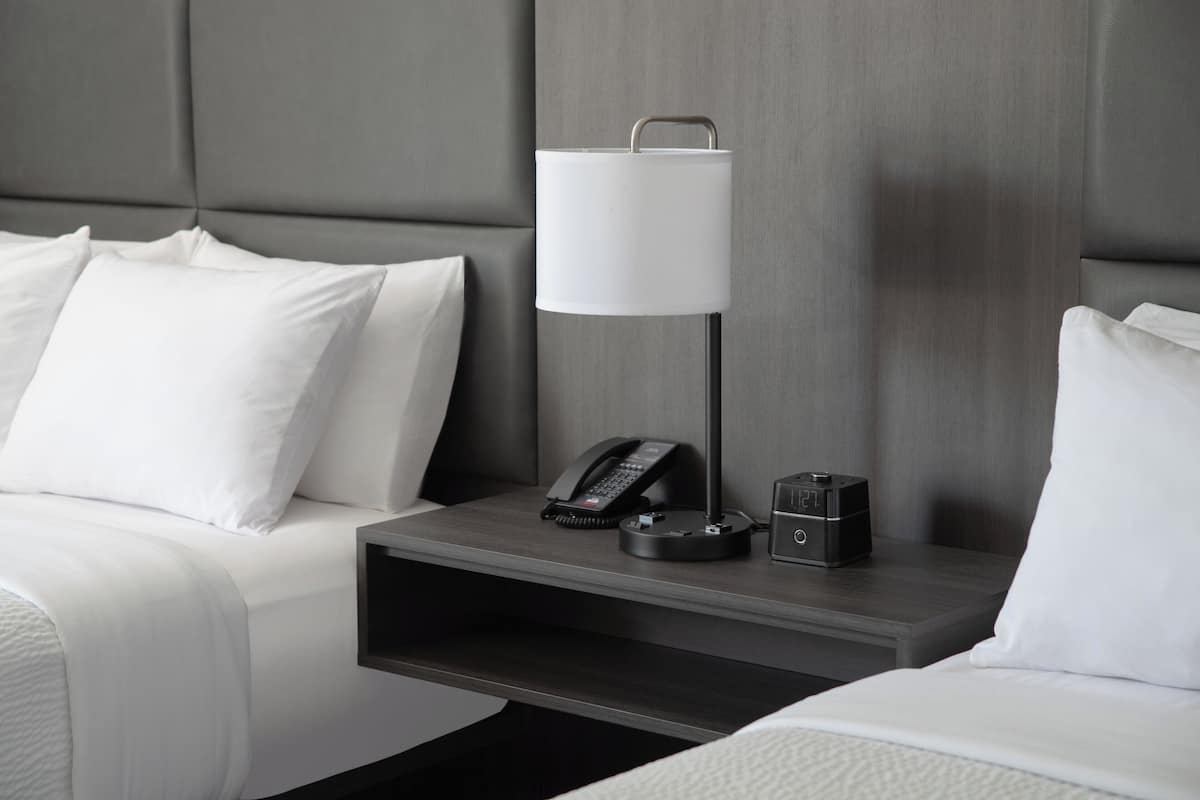 Premium bedding, desk, blackout curtains, iron/ironing board