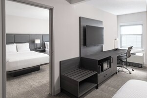 Suite, 2 Bedrooms | Premium bedding, desk, blackout drapes, iron/ironing board