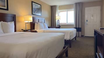 Premium bedding, desk, blackout curtains, iron/ironing board