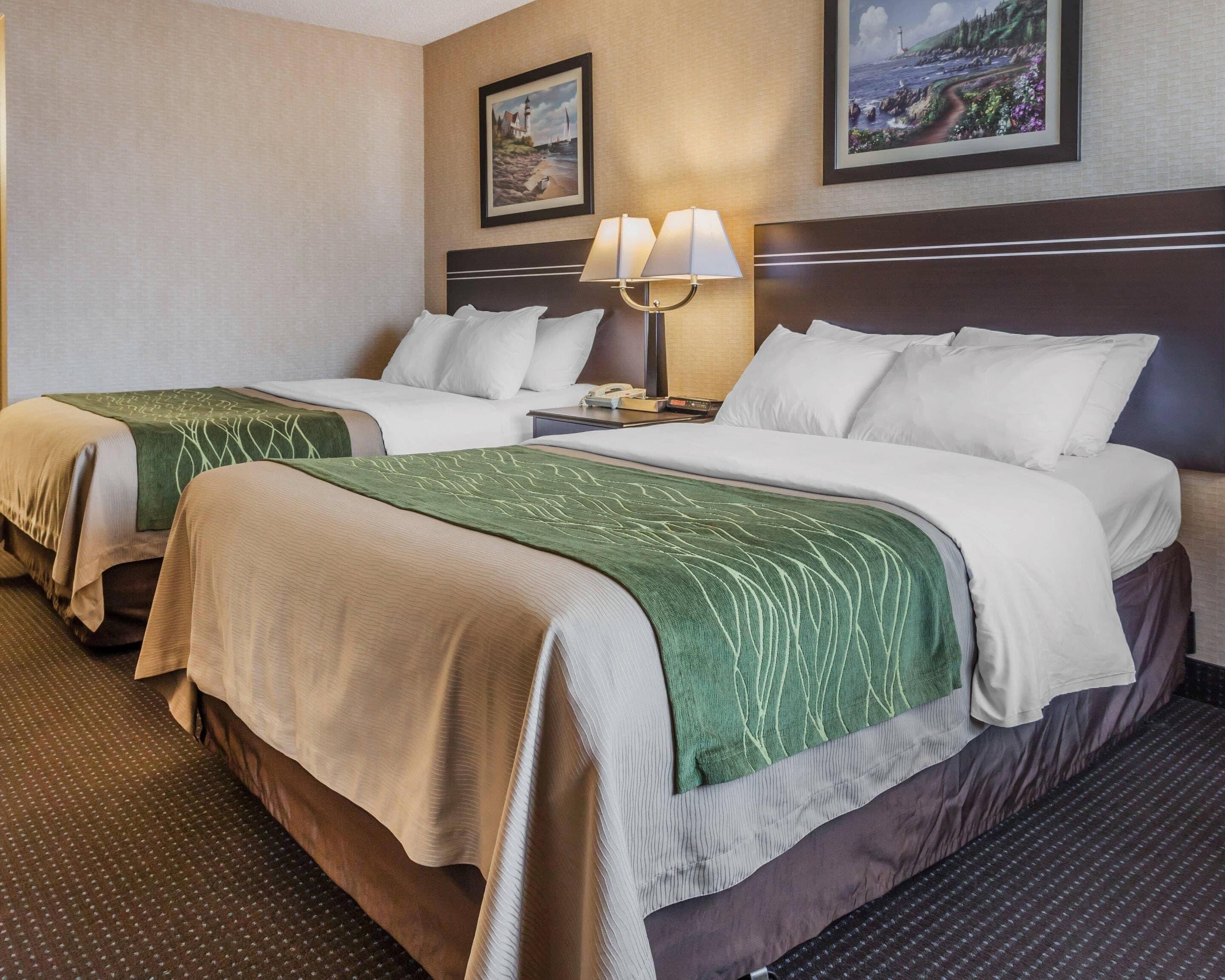 Premium bedding, desk, blackout drapes, iron/ironing board