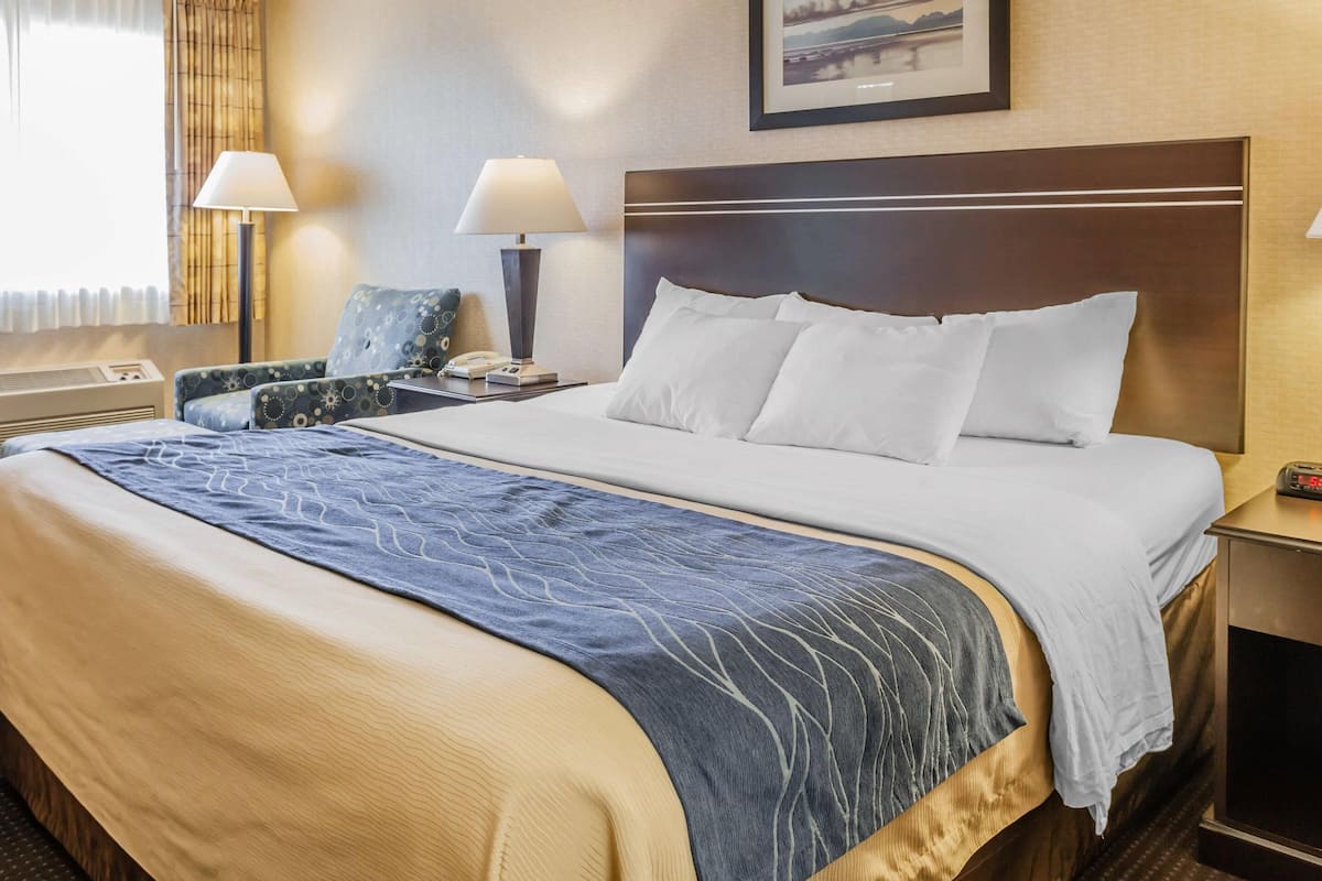 Premium bedding, desk, blackout drapes, iron/ironing board