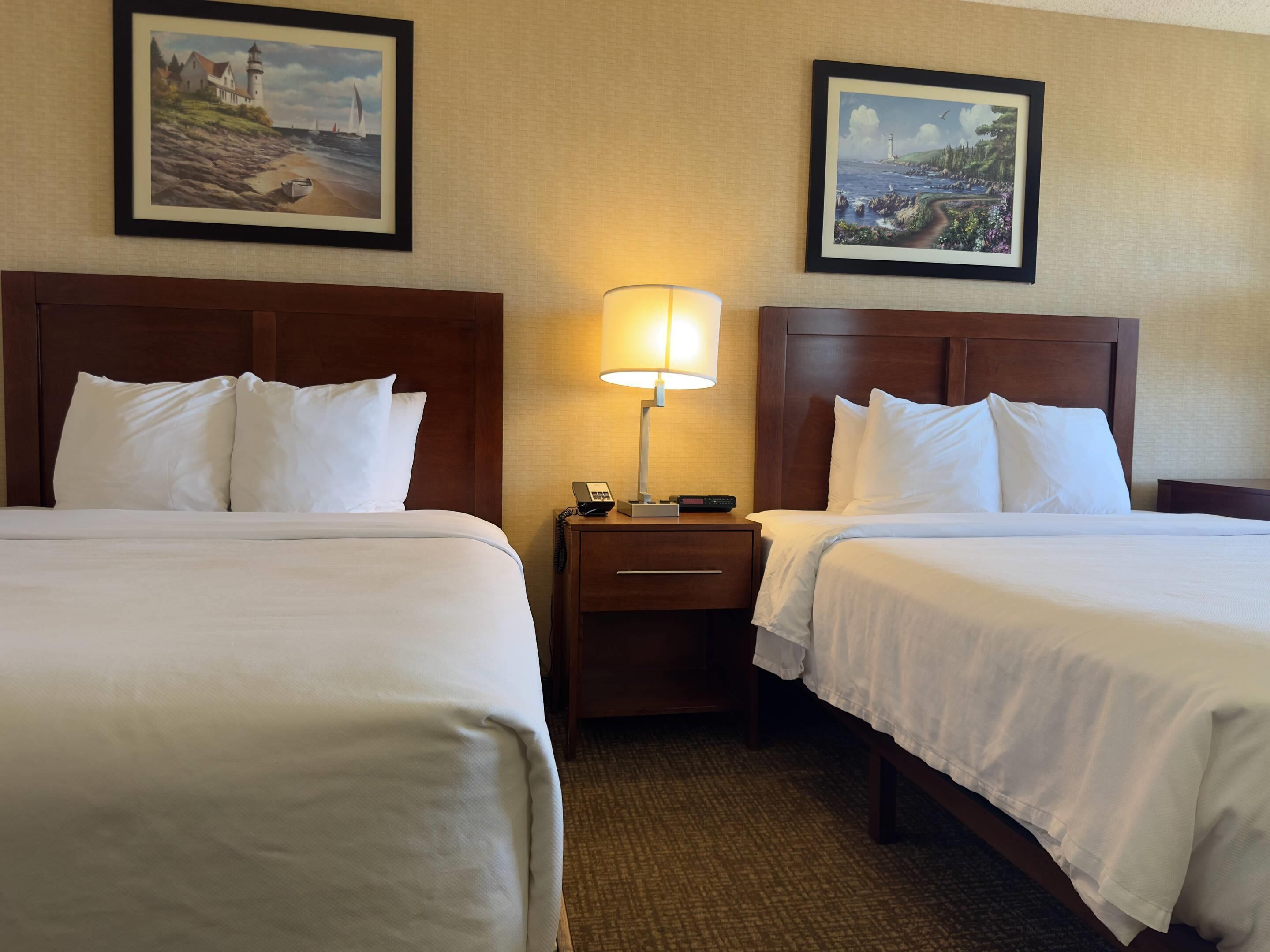 Premium bedding, desk, blackout drapes, iron/ironing board