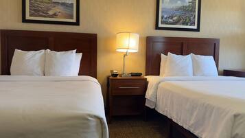 Premium bedding, desk, blackout drapes, iron/ironing board