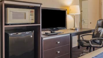 Premium bedding, desk, blackout drapes, iron/ironing board