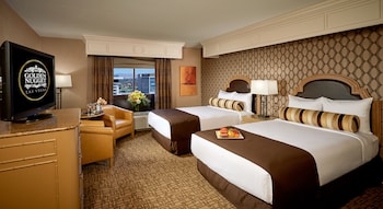 Premium bedding, in-room safe, blackout drapes, iron/ironing board at Golden Nugget Las Vegas Hotel & Casino
