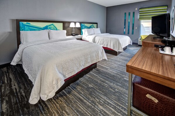Room, 2 Queen Beds, Accessible, Non Smoking | 1 bedroom, desk, laptop workspace, iron/ironing board