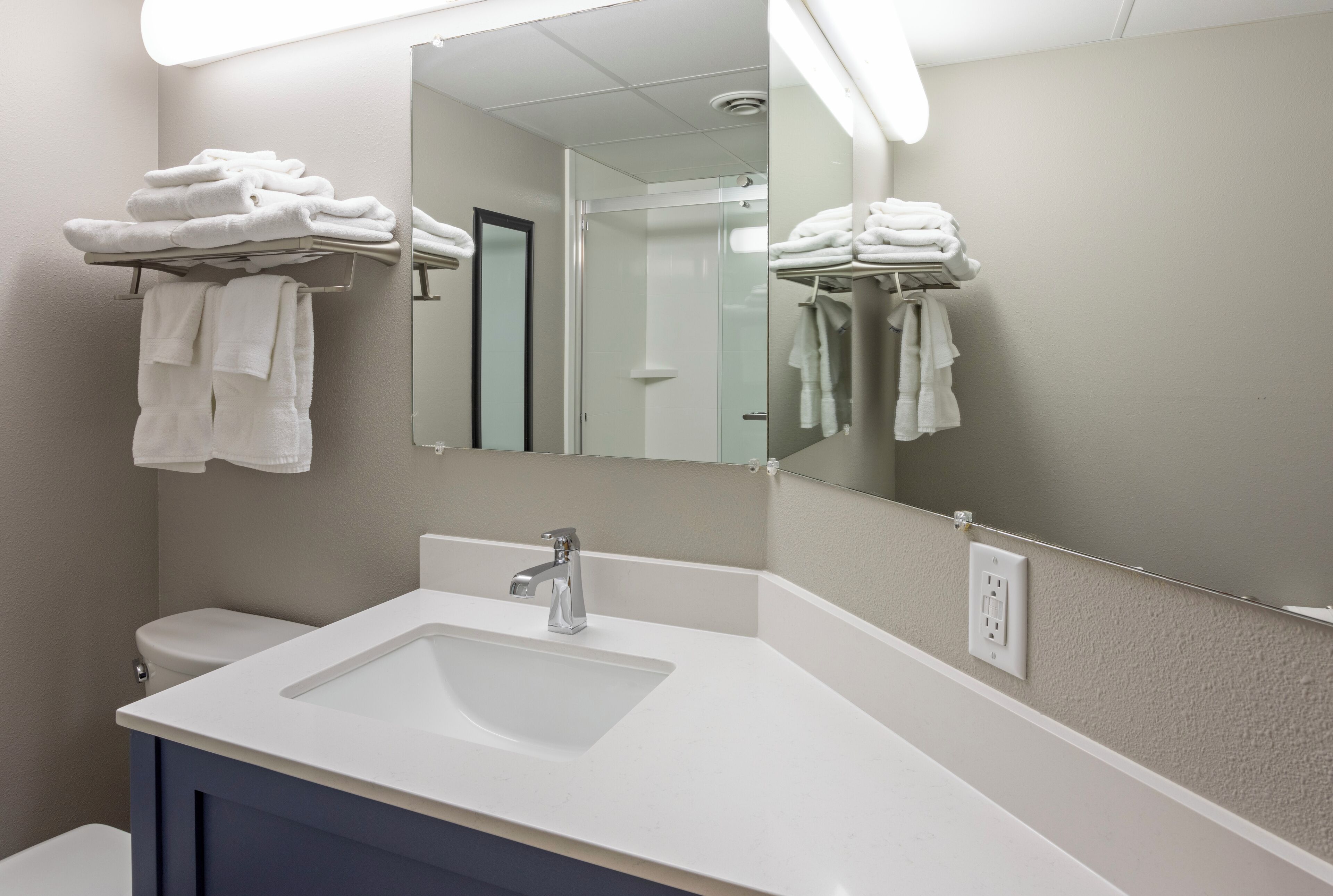 free toiletries, hair dryer, towels, soap