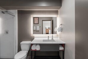 Suite, 1 King Bed with Sofa bed, Non Smoking, Kitchenette | Bathroom | Combined shower/tub, free toiletries, hair dryer, towels - Hawthorn Extended Stay by Wyndham Jackson (Jackson)
