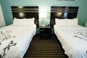 Standard Room, 2 Queen Beds, Non Smoking | Desk, blackout curtains, iron/ironing board, free cots/infant beds