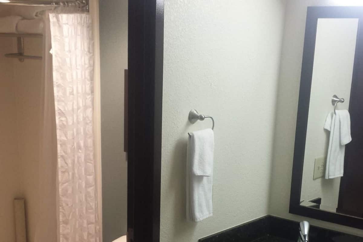 Bathroom | Combined shower/tub, hydromassage showerhead, designer toiletries