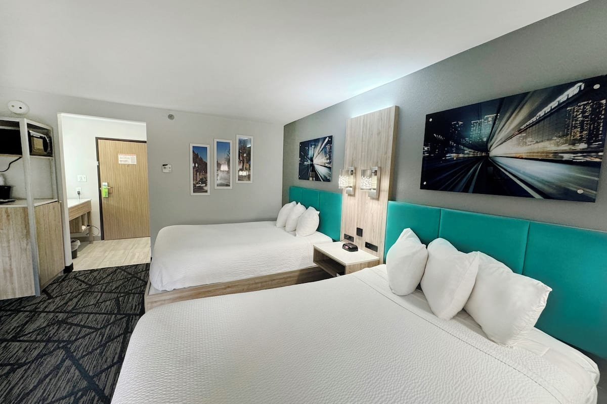 Room, 2 Queen Beds, Non Smoking | Premium bedding, pillow-top beds, desk, blackout curtains