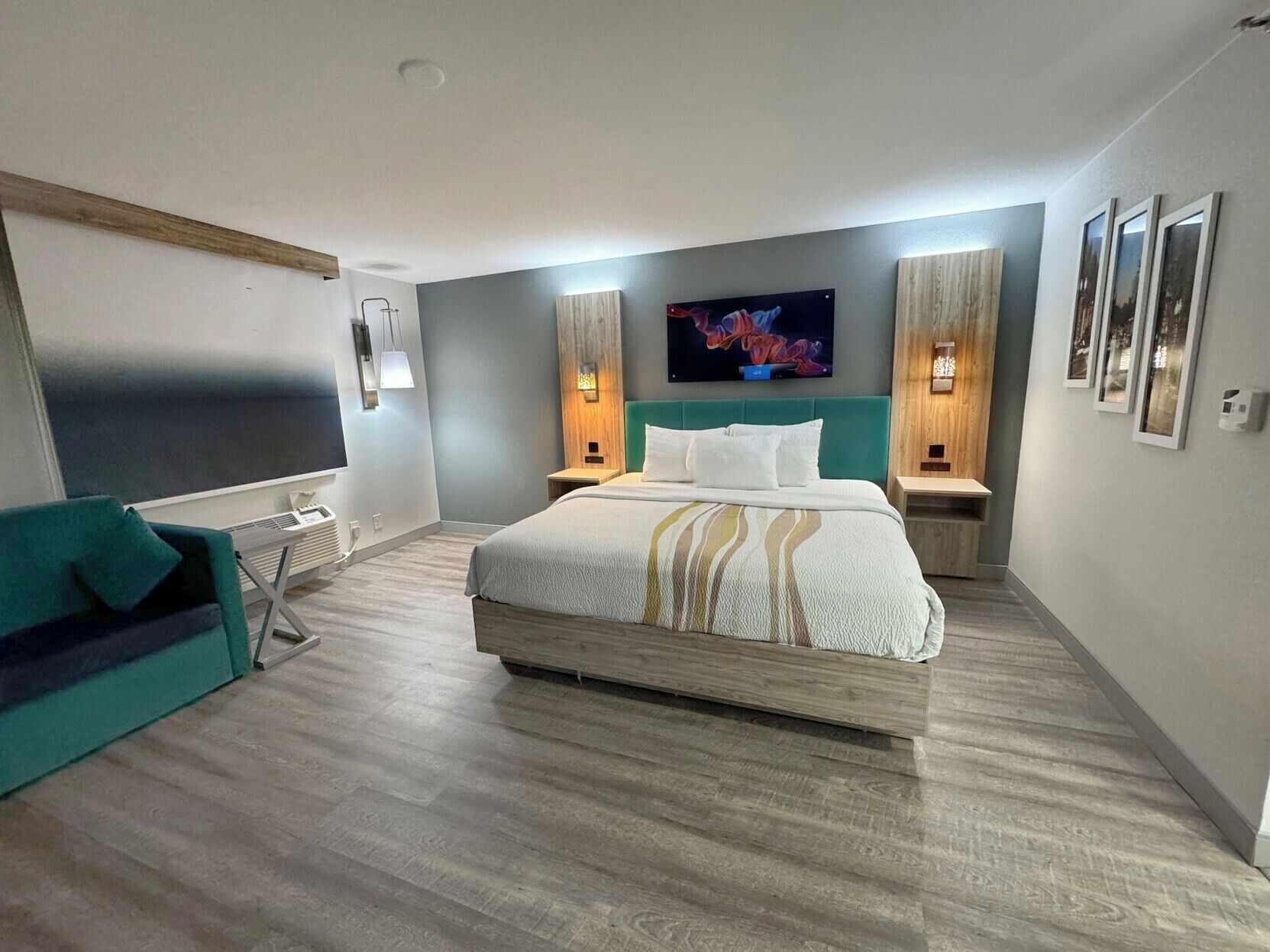 Premium bedding, pillow-top beds, desk, blackout curtains