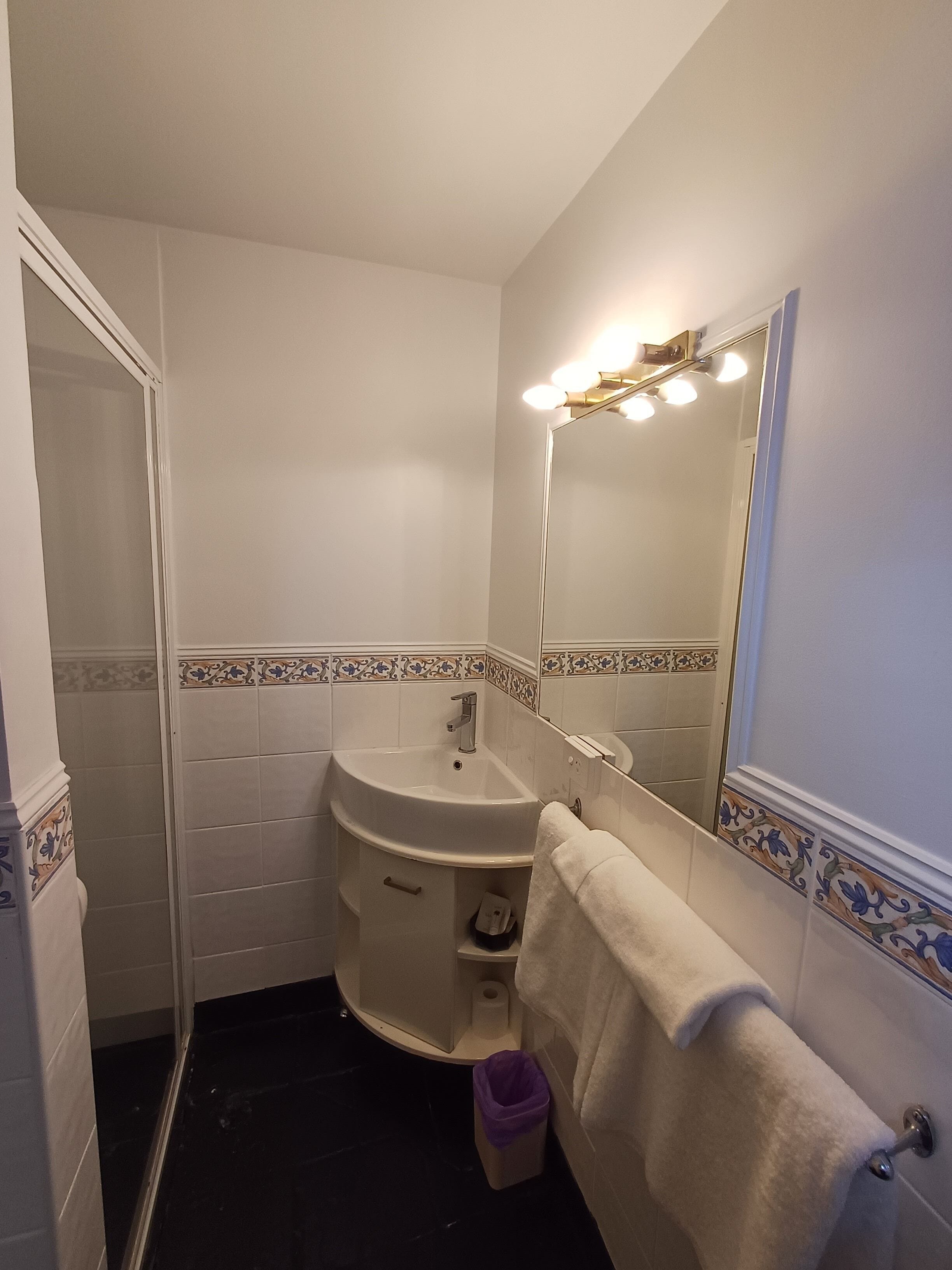 business room, 1 queen bed | bathroom | shower, free toiletries, hair dryer, towels