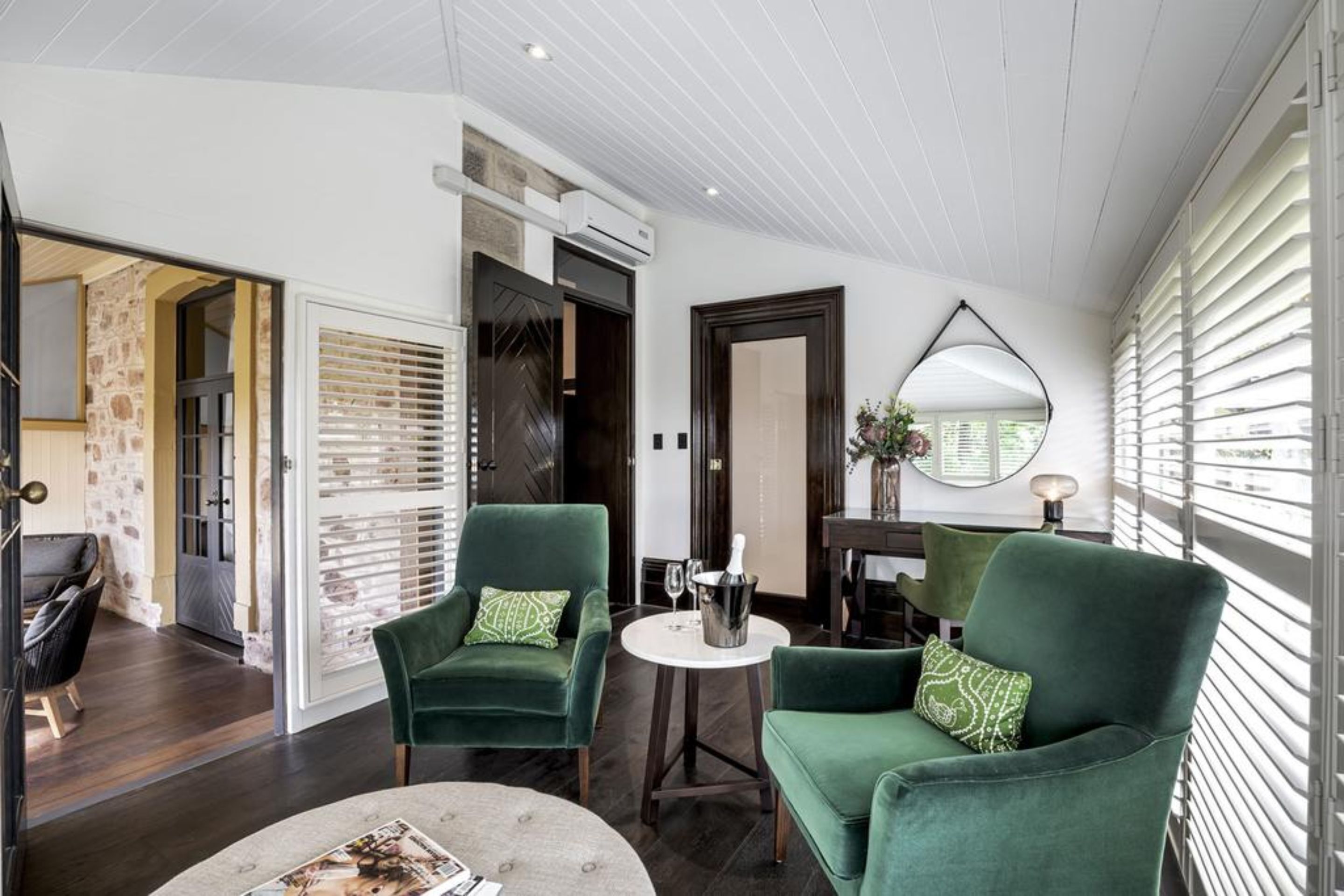 tower suite | living area | 49-inch lcd tv with digital channels, tv