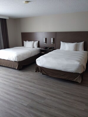 Desk, laptop workspace, free WiFi, bed sheets
