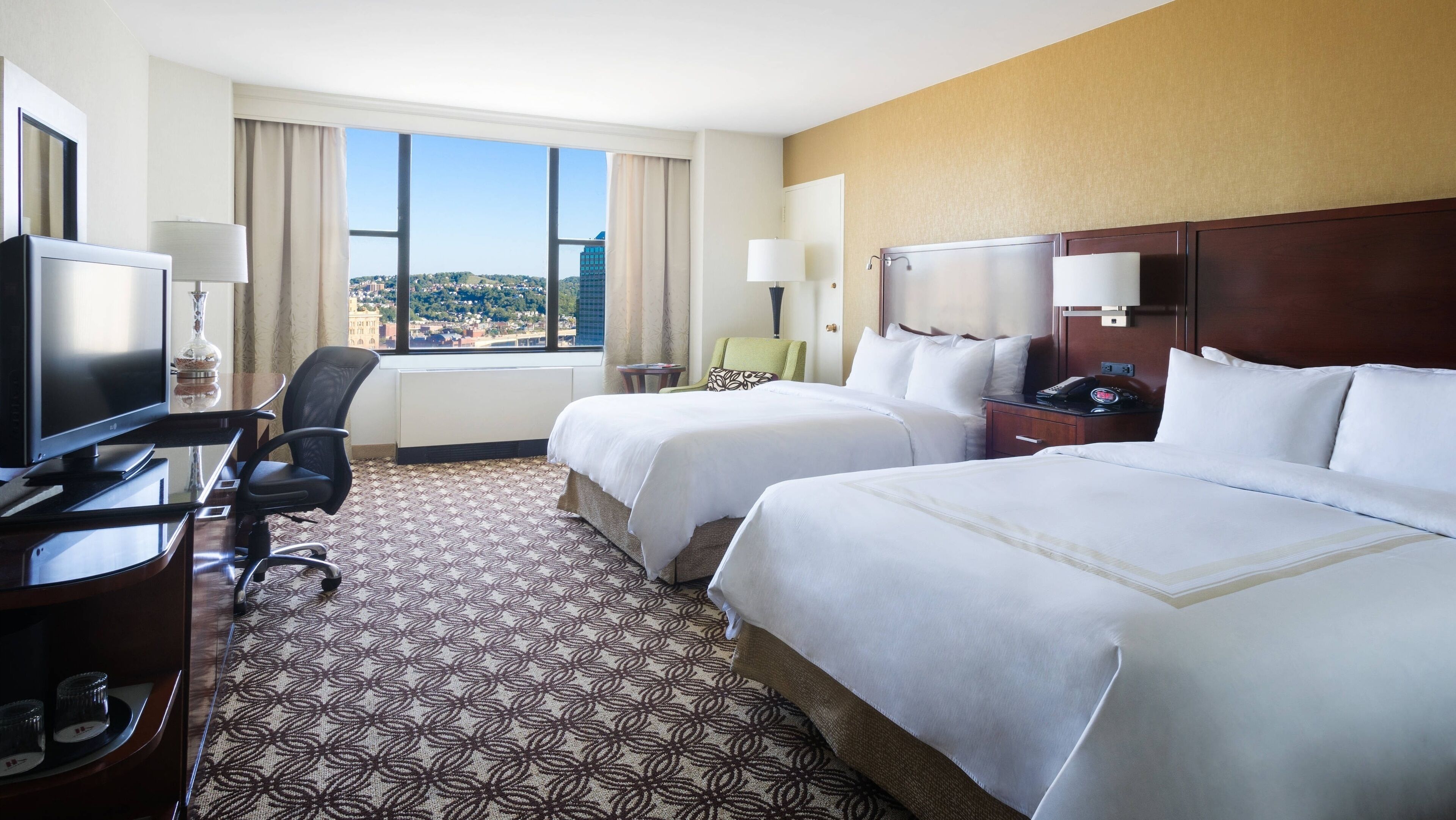 traditional room, 2 double beds | 1 bedroom, premium bedding, pillow-top beds, desk