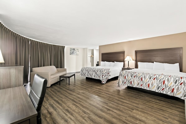 Suite, Non Smoking (2 King Beds) | Desk, laptop workspace, blackout curtains, free cots/infant beds