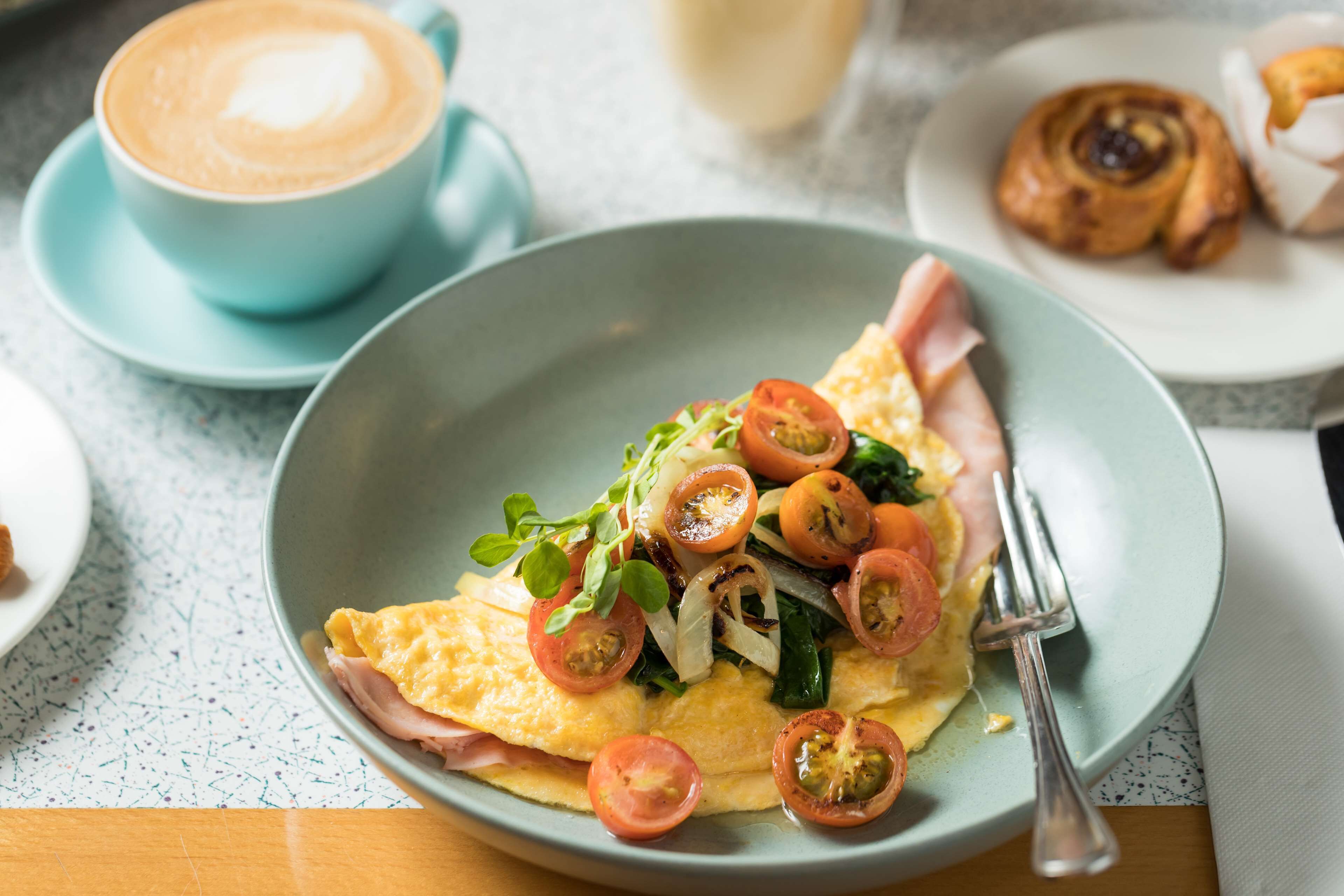 breakfast, lunch and dinner served